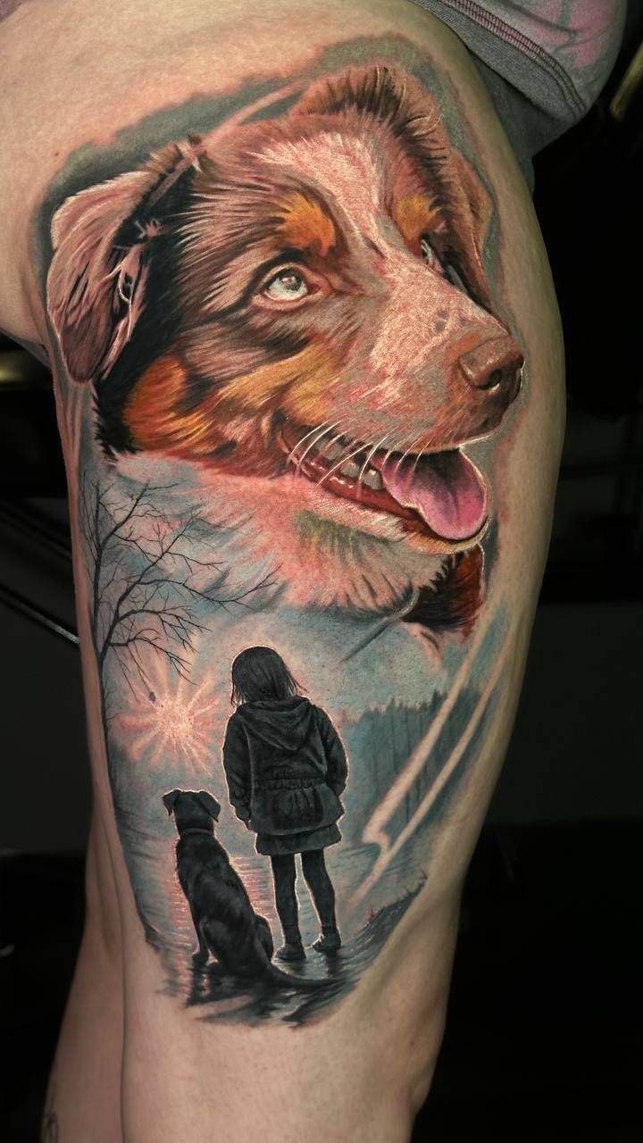 Hundesportrait Berlin  - Tattoo von Eugen bei Void Ink Berlin