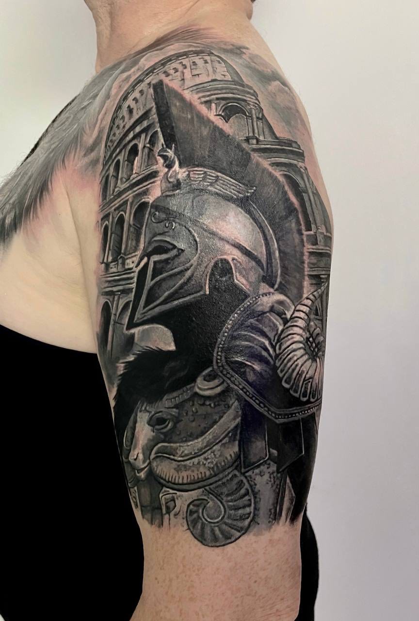 Spartaner Tattoo Berlin - Tattoo von Eugen bei Void Ink Berlin